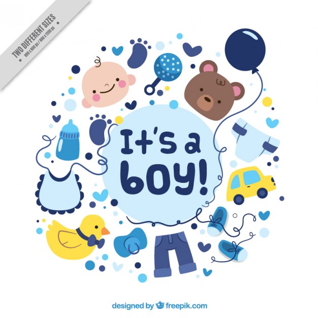 626x626 cute baby shower card with nice drawings vector free download - Baby Shower Drawings