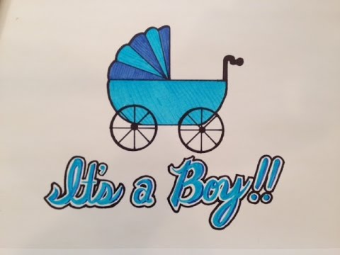 480x360 how to draw it's a boy for baby shower - Baby Shower Drawings