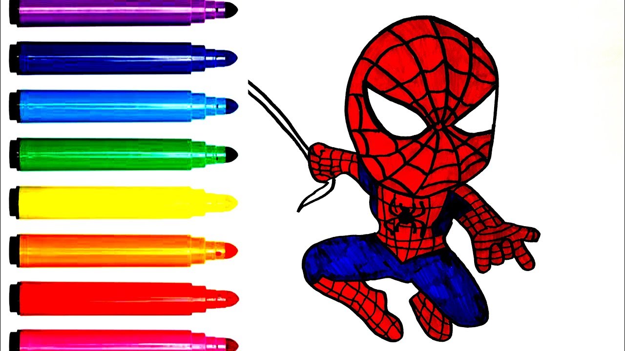 1280x720 Baby Spiderman Drawing And Coloring Video For Children - Baby Spiderman Drawing