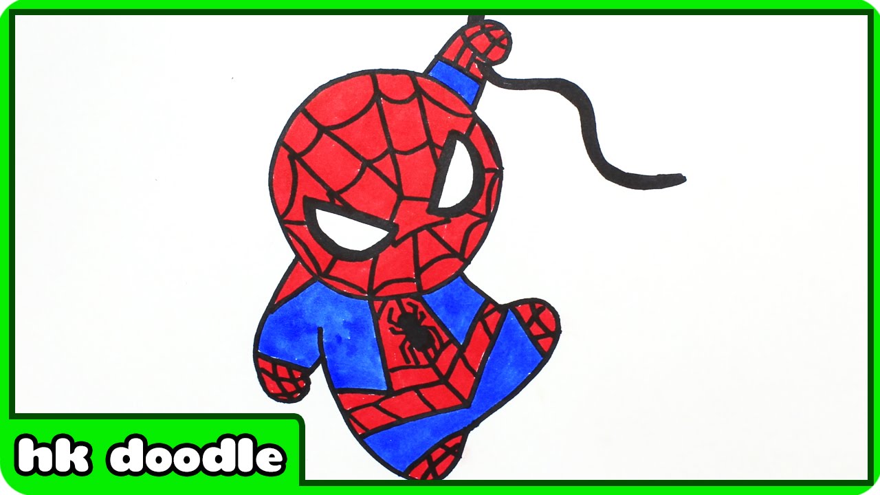 1280x720 How To Draw Spiderman Easy Spider Man Drawing For Kids Step - Baby Spiderman Drawing