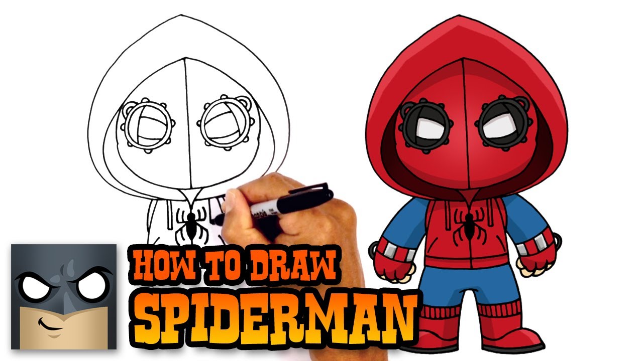 1280x720 How To Draw Spiderman Homecoming Drawing Tutorial - Baby Spiderman Drawing