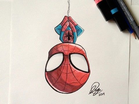 480x360 Manga Chibi, Marvel And Comics - Baby Spiderman Drawing