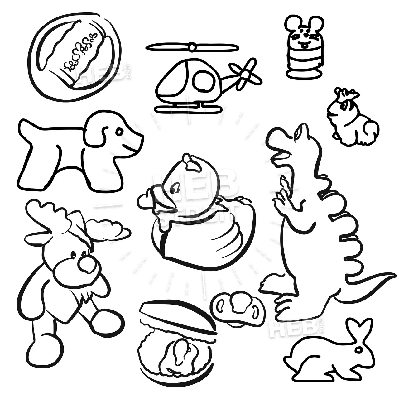1280x1280 baby toys outline sketched doodles hebstreits sketches - Baby Toys Drawing