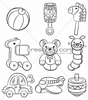 300x340 Image Hand Draw Cartoon Baby Toy Icon From Crestock Stock - Baby Toys Drawing