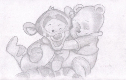500x317 drawing of baby winnie the pooh and tigger - Baby Winnie The Pooh Drawing