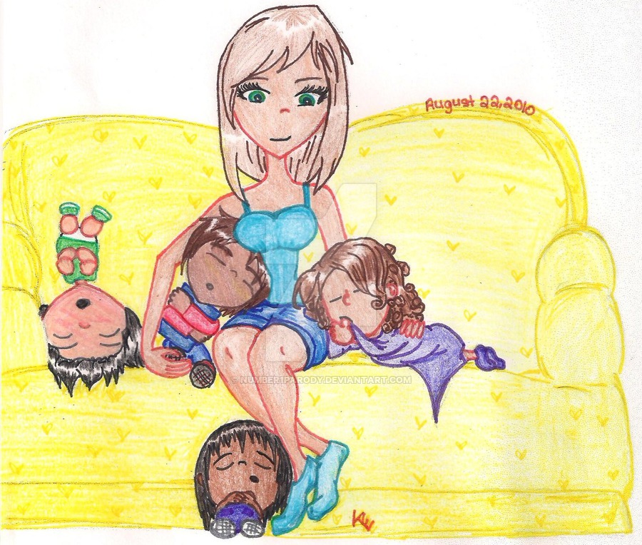 900x764 Babysitting In Color - Babysitting Drawing