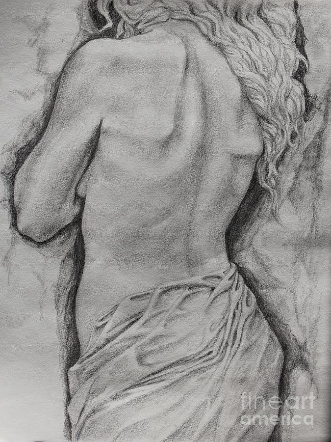 675x900 Woman's Back Drawing - Back Drawing