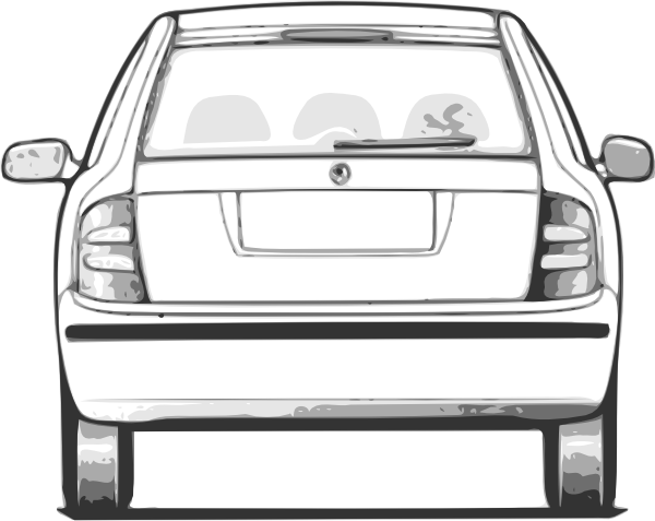 600x477 Fabia Car Back View Clip Art - Back Of A Car Drawing