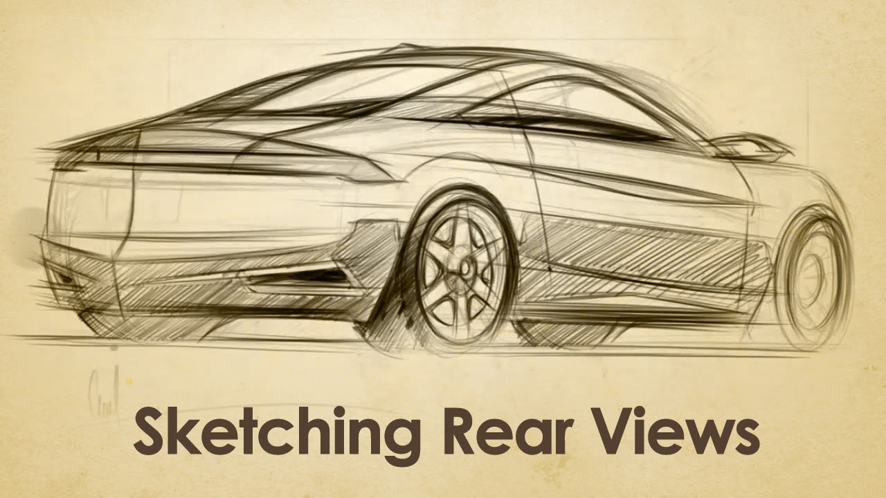 1280x720 How To Draw Cars In Rear View Sketch - Back Of A Car Drawing