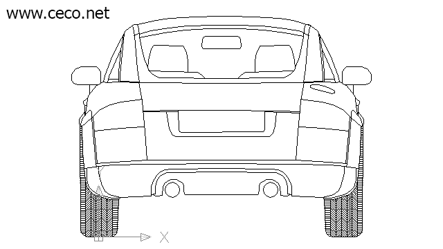 640x360 Autocad Drawing Audi Tt Two Door Compact Sports Car Dwg Dxf - Back Of A Car Drawing