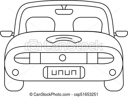 450x340 Black Thin Line Car Back View Concept Of Gig, Vehicular - Back Of A Car Drawing