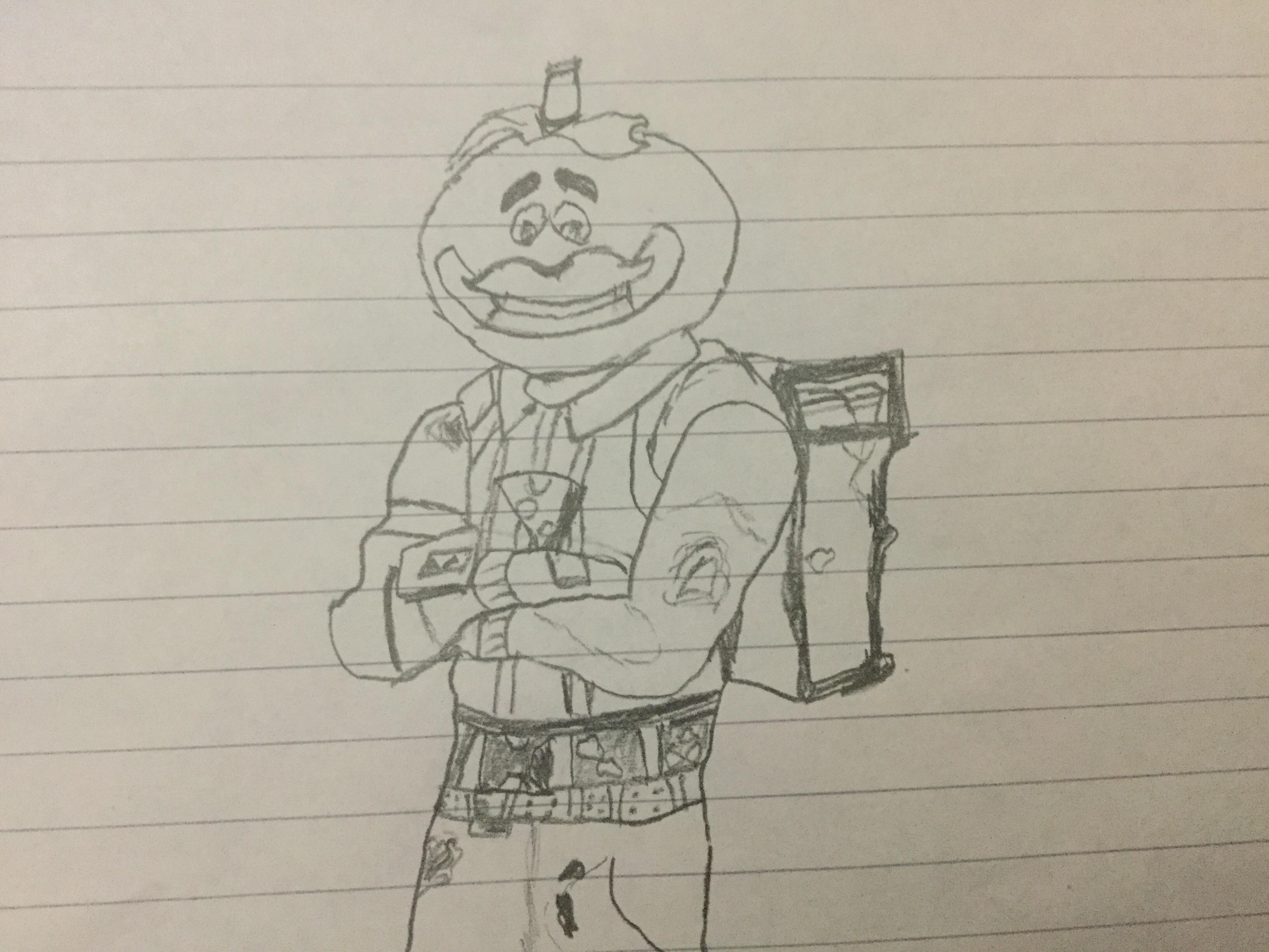 3264x2448 Please Return Tomato Man Mascot, Tomato Head Is Crying He Wants - Back Of Head Drawing