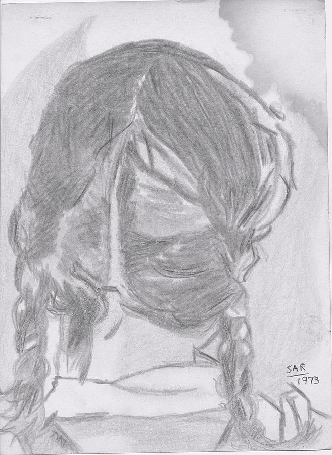 657x900 The Back Of A Girl's Head Drawing - Back Of Head Drawing