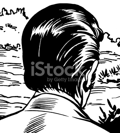 397x439 Back Of Man's Head Stock Vector - Back Of Head Drawing