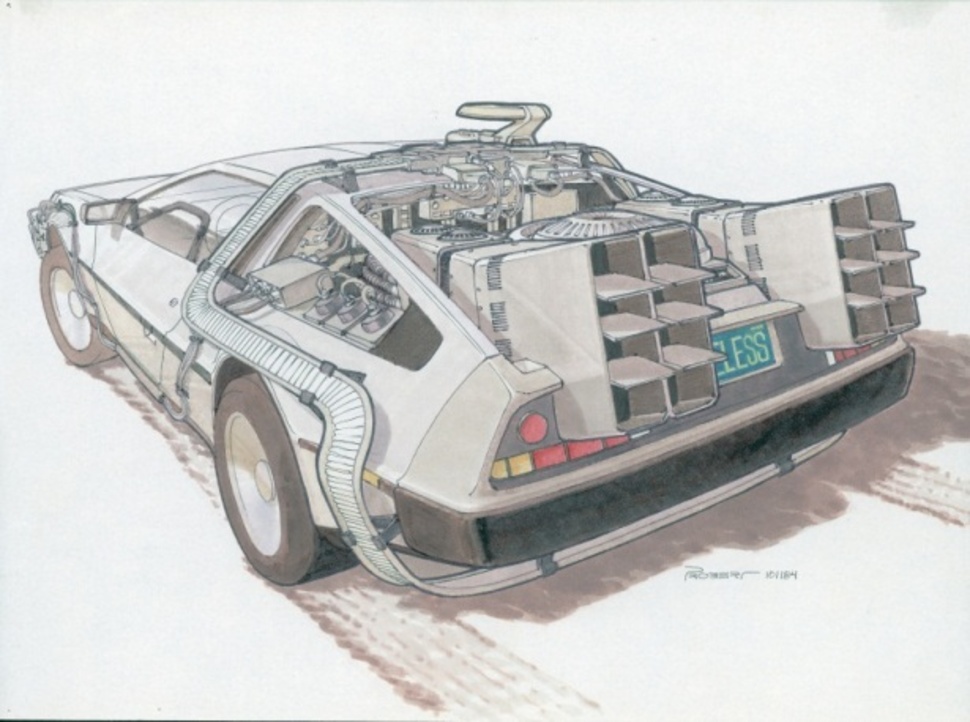 970x722 these back to the future ii concept drawings give an interesting - Back To The Future Drawing
