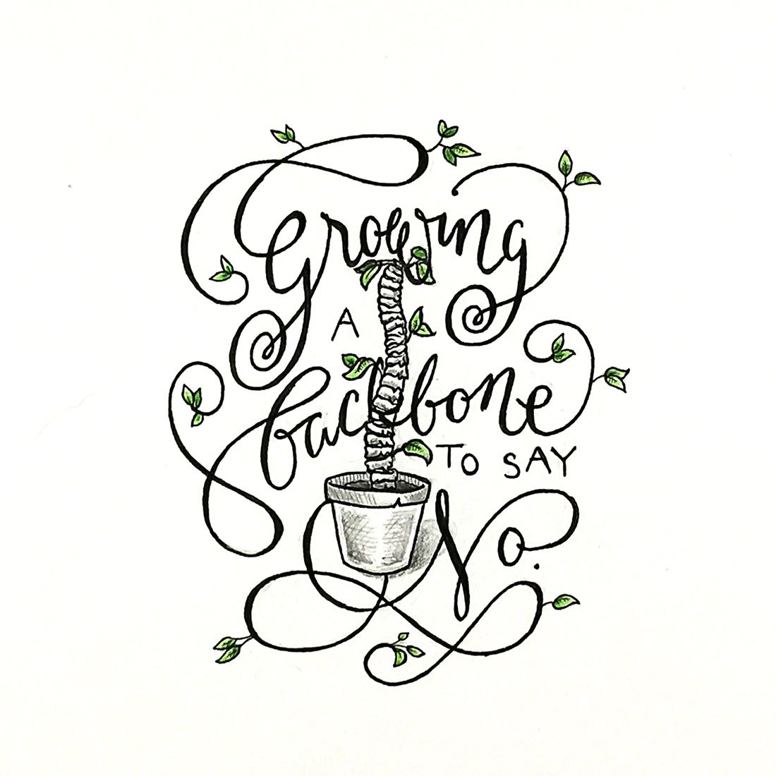 1100x1100 Growing A Backbone To Say No - Backbone Drawing