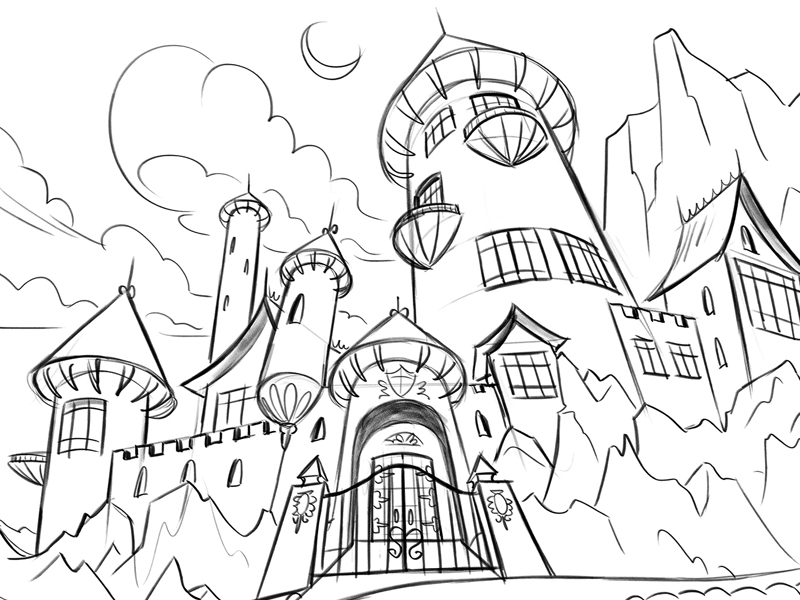 800x600 Castle Background Design - Background Design Drawing