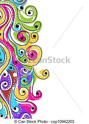 337x470 Wave Hand Drawn Pattern For Your Design, Abstract Background - Background Design Drawing