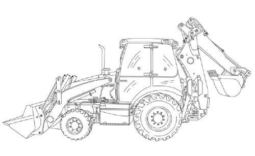 500x307 Case Loader Backhoe Service Repair Manual - Backhoe Drawing