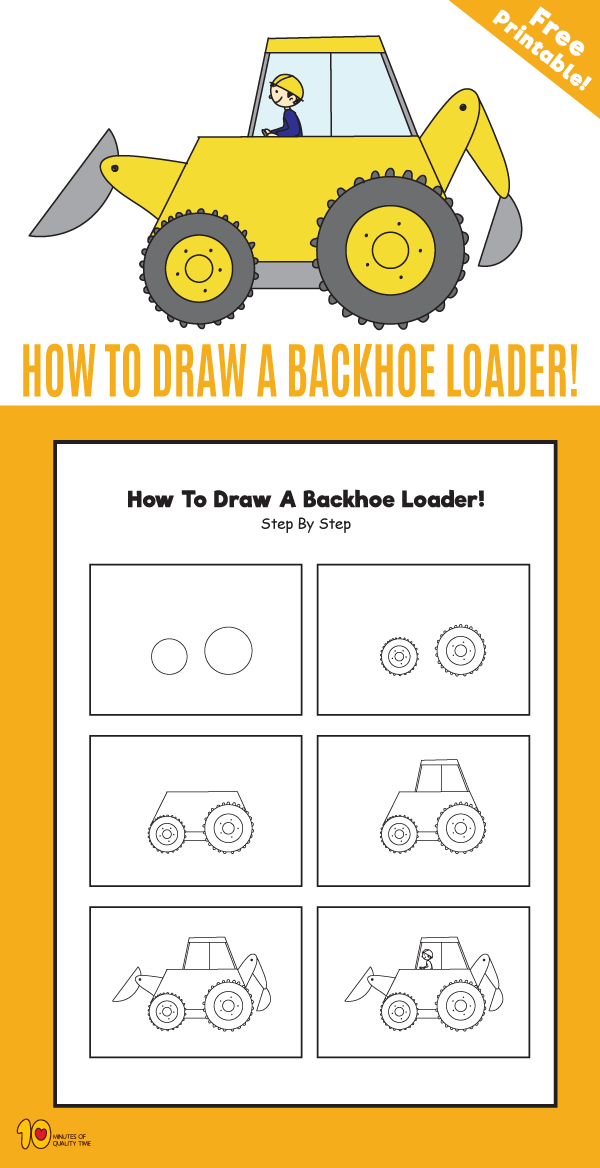 600x1168 How To Draw A Backhoe Loader How To Draw For Kids Drawings - Backhoe Drawing