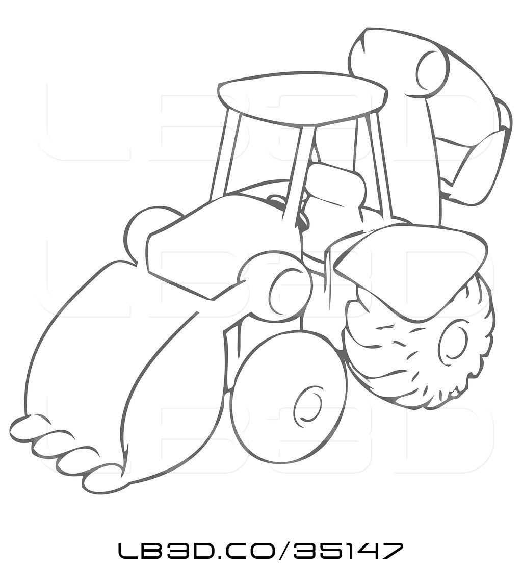 1024x1124 Vector Illustration Of Drawing Of A Backhoe Construction Machine - Backhoe Drawing