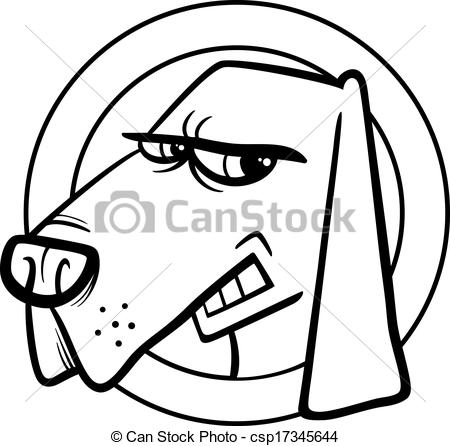 450x446 bad dog sign cartoon coloring page black and white cartoon - Bad Dog Drawing