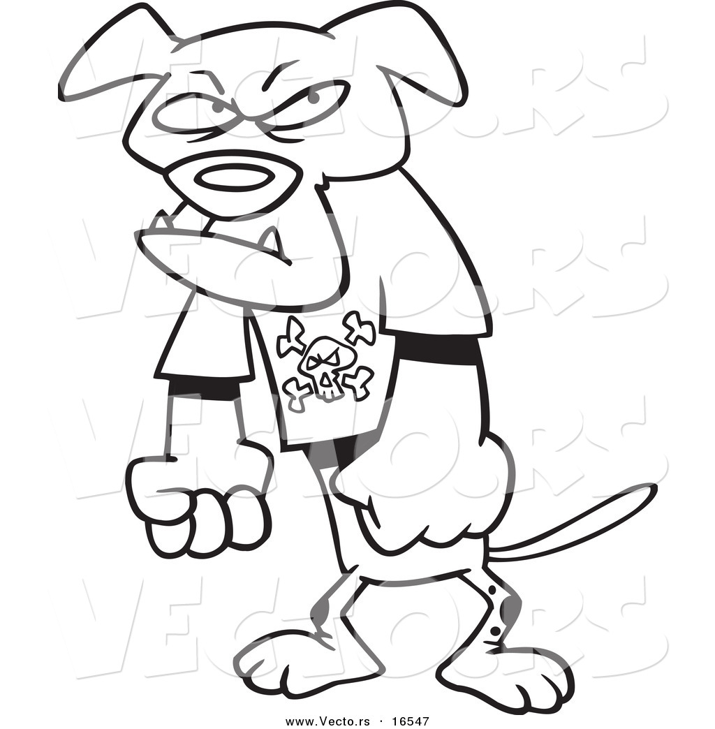 1024x1044 vector of a cartoon bad dog standing upright - Bad Dog Drawing