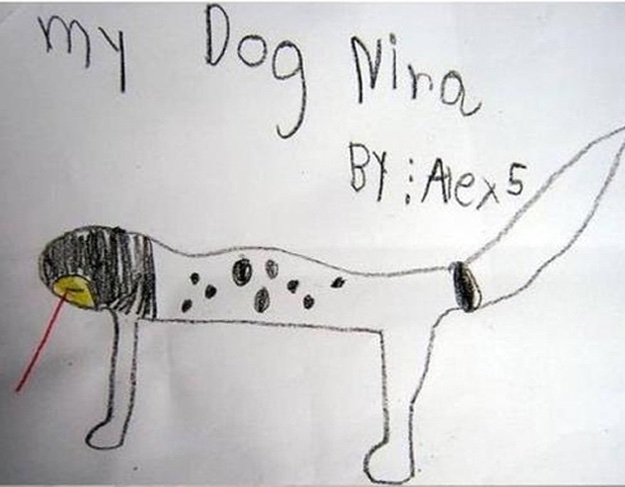 625x487 Horrible Kid Drawings Of Dogs - Bad Kid Drawings