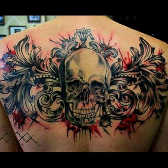 575x575 Badass Crazy Skull Tattoos And Designs - Badass Skull Drawings