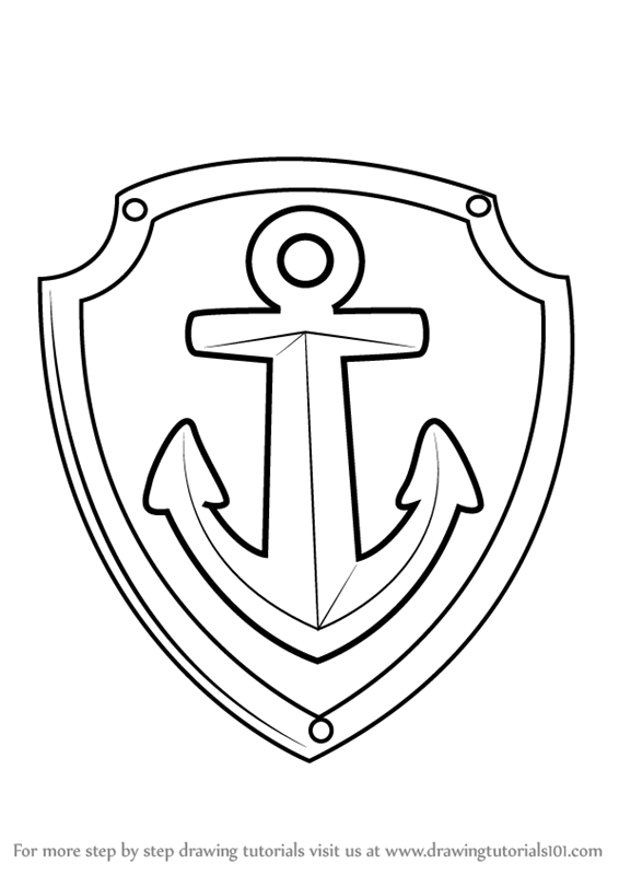 566x800 learn how to draw zuma badge from paw patrol - Badge Drawing