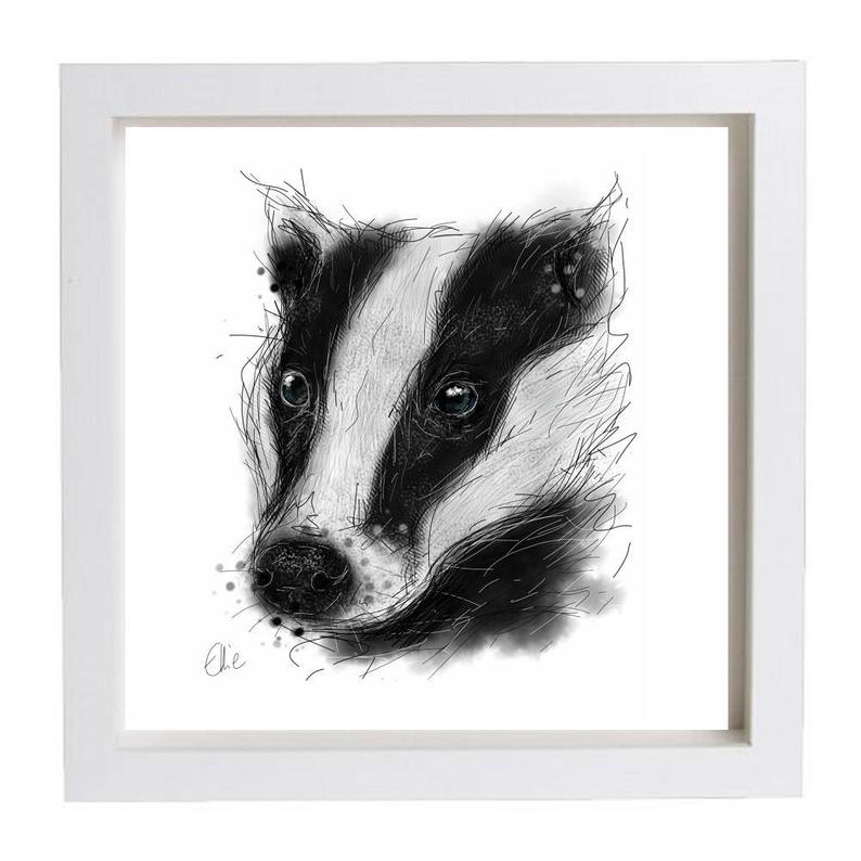 794x794 Badger Drawing Badger Painting Framed Print Art Print Etsy - Badger Drawing