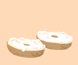 300x250 a bagel with cream cheese drawing - Bagel Drawing