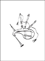 155x208 bagpipes coloring - Bagpipes Drawing