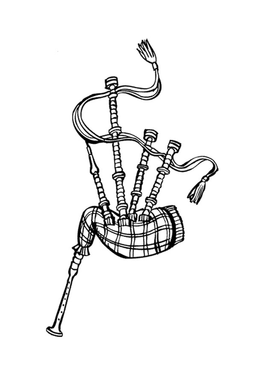 531x750 coloring - Bagpipes Drawing