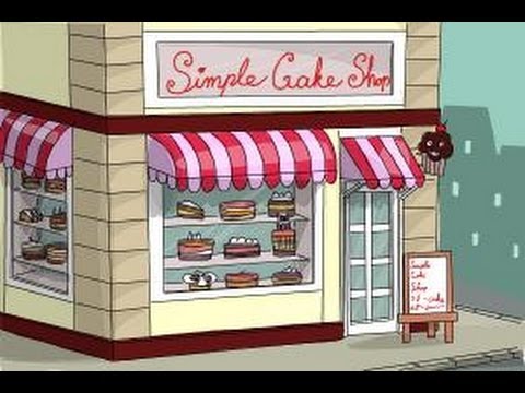 480x360 How To Draw A Simple Cake Shop - Bakery Drawing