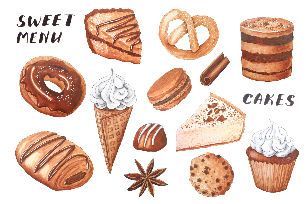 1160x772 Marker Bakery Goods Drawing - Bakery Drawing