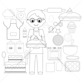 350x350 baking tools clip art - Baking Tools Drawing