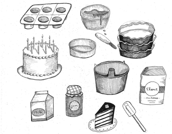 582x453 Spatulas And Cake Baking Understand The Supplies You Need - Baking Tools Drawing