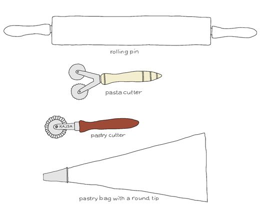 520x441 drawing of baking tools - Baking Tools Drawing