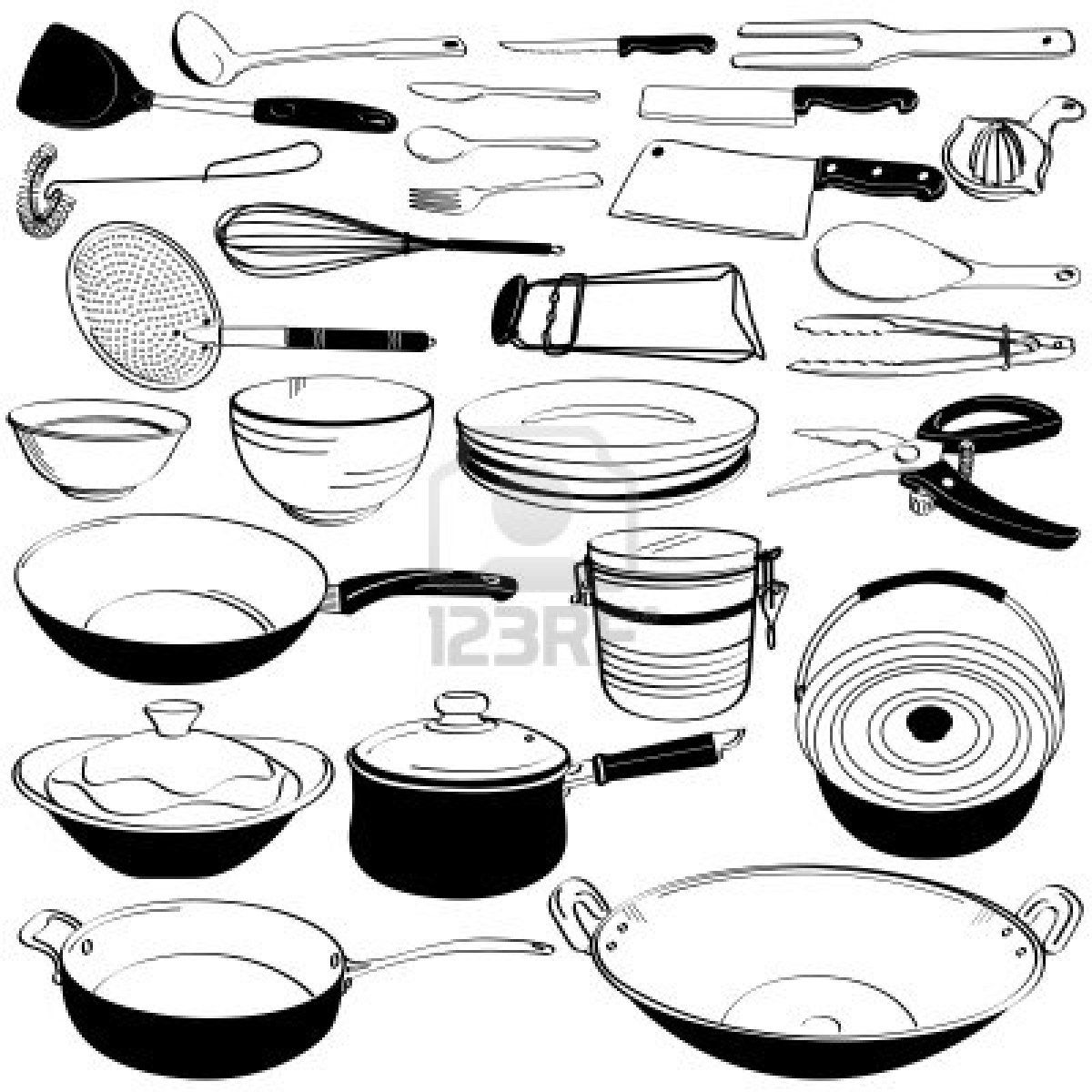 1200x1200 baking tools clipartkitchen tool utensil equipment doodle drawing - Baking Tools Drawing