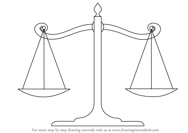 800x566 Learn How To Draw Scales Of Justice - Balance Drawing