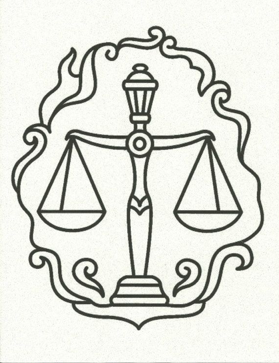 570x741 Scales Of Justice Tattoo - Balance Scale Drawing