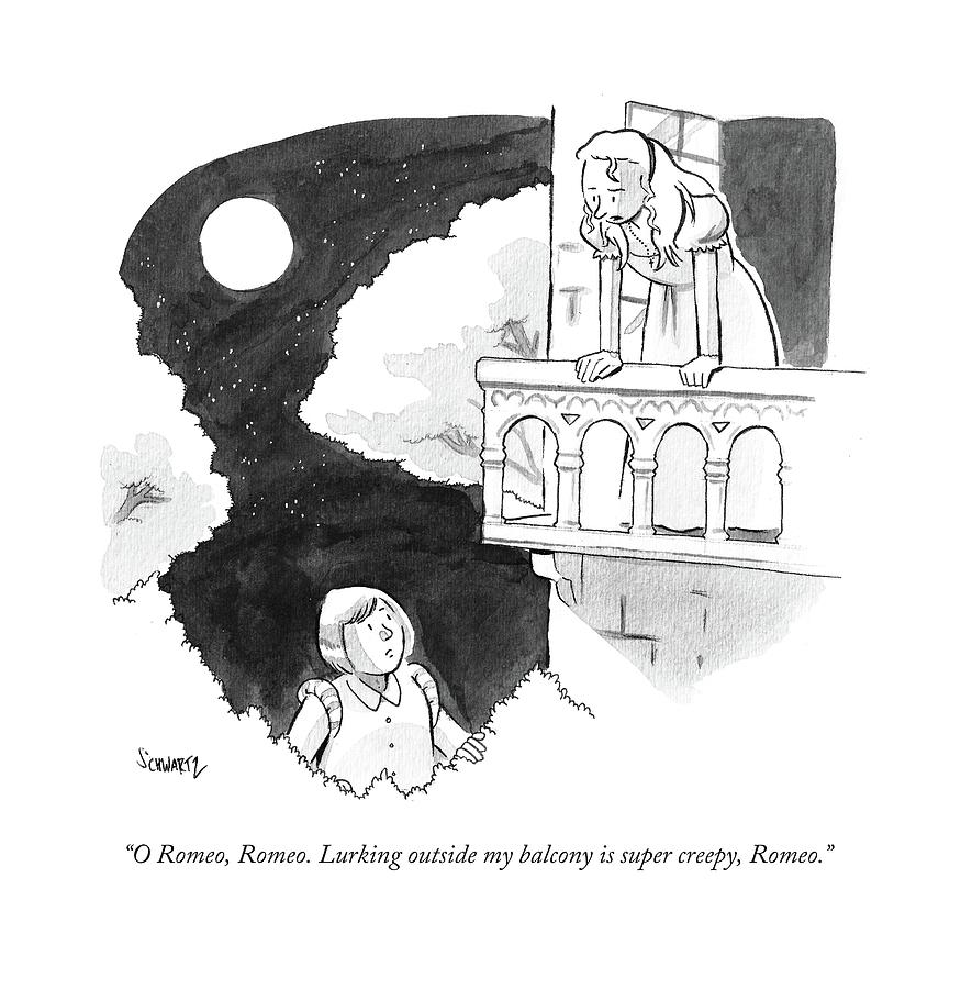 875x900 o romeo, romeo lurking outside my balcony drawing - Balcony Drawing