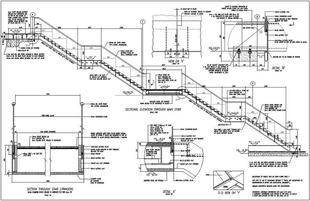 1024x662 architectural stairs, railings balcony drawings - Balcony Drawing