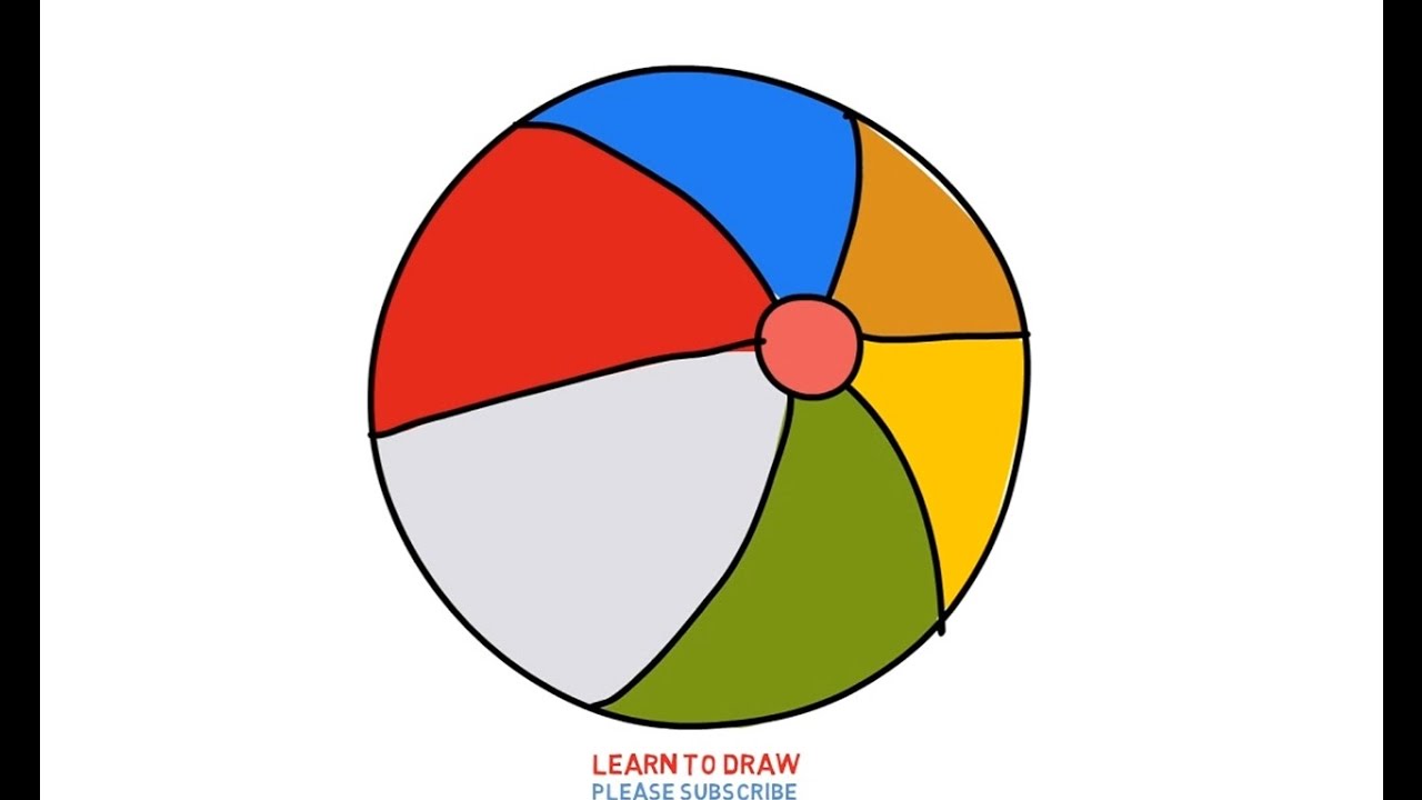 1280x720 Easy Step For Kids How To Draw Beach Ball Rainbow Color - Ball Drawing