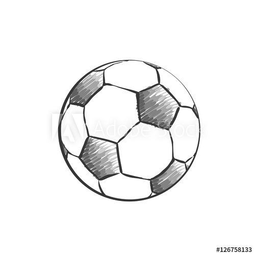 500x500 Football Icon Sketch Soccer Ball Drawing In Doodles Style - Ball Drawing