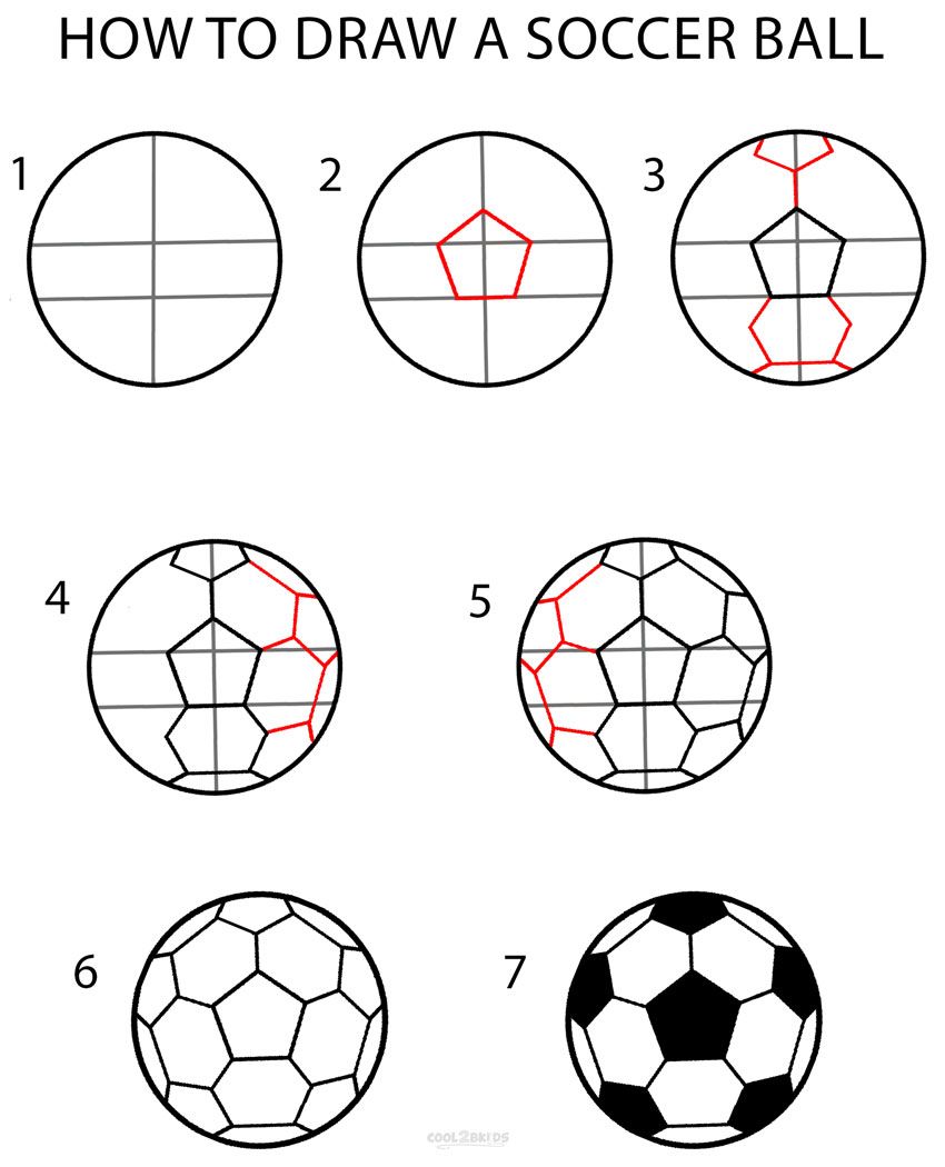850x1050 How To Draw A Soccer Ball Step - Ball Drawing