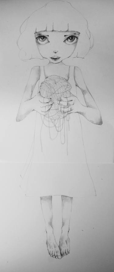 375x890 ball of yarn drawings for sale saatchi art - Ball Of Yarn Drawing