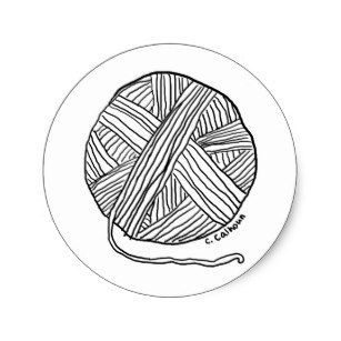 307x307 knitting crochet yarn ball stickers labels zazzle uk - Ball Of Yarn Drawing