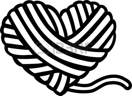450x326 yarn heart clipart great free clipart, silhouette, coloring - Ball Of Yarn Drawing